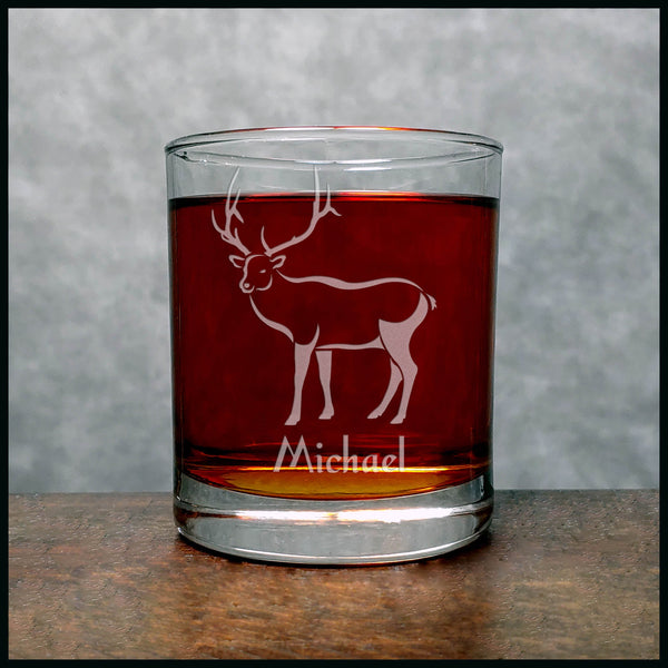 Personalized Elk Whisky Glass - Copyright Hues in Glass