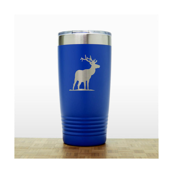 Blue - Elk 20 oz Insulated Travel Tumbler - Design 5 - Copyright Hues in Glass