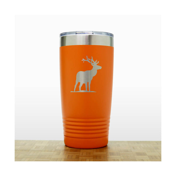 Orange - Elk 20 oz Insulated Travel Tumbler - Design 5 - Copyright Hues in Glass