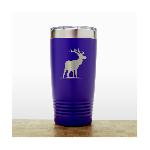 Purple - Elk 20 oz Insulated Travel Tumbler - Design 5 - Copyright Hues in Glass
