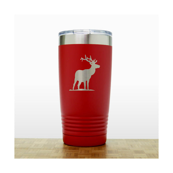 Red - Elk 20 oz Insulated Travel Tumbler - Design 5 - Copyright Hues in Glass