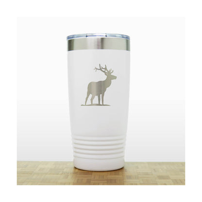 White - Elk 20 oz Insulated Travel Tumbler - Design 5 - Copyright Hues in Glass