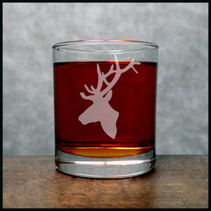 Elk Head Whisky Glass - Copyright Hues in Glass