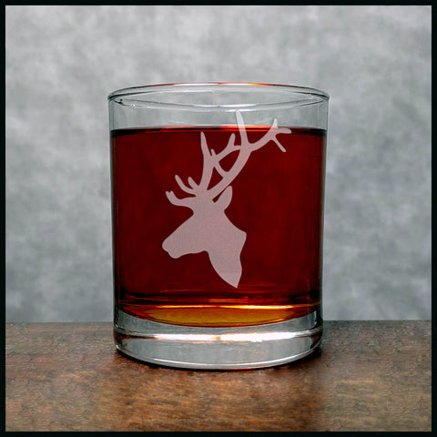 Elk Head Whisky Glass - Copyright Hues in Glass