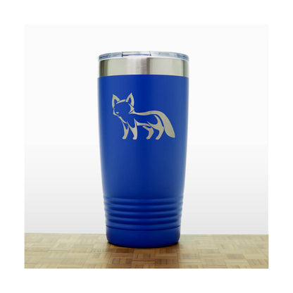 Blue - Fox Engraved 20 oz Insulated Tumbler - Design 4 - Copyright Hues in Glass