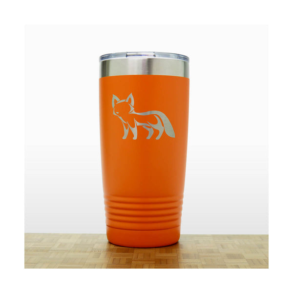 Orange - Fox Engraved 20 oz Insulated Tumbler - Design 4 - Copyright Hues in Glass