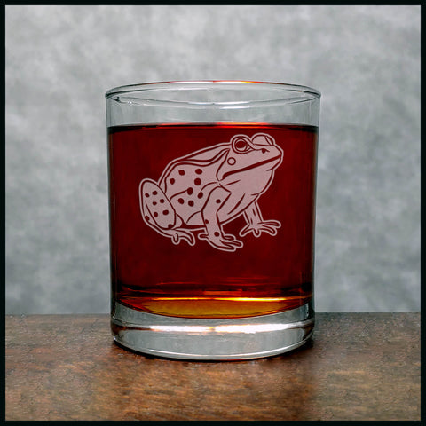 Frog Whisky Glass - Design 2 - Copyright Hues in Glass
