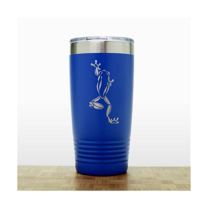 Blue - Frog_Climb - 20 oz Insulated Tumbler - Copyright Hues in Glass