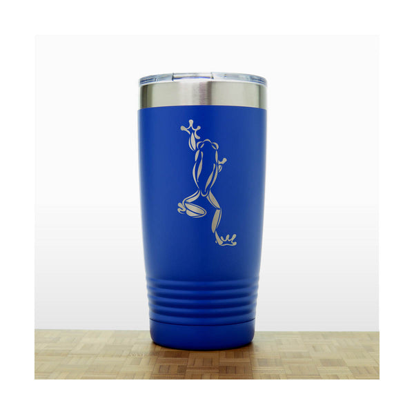 Blue - Frog_Climb - 20 oz Insulated Tumbler - Copyright Hues in Glass