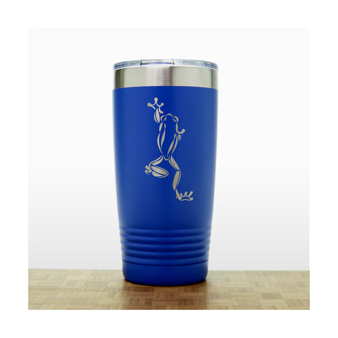Blue - Frog_Climb - 20 oz Insulated Tumbler - Copyright Hues in Glass