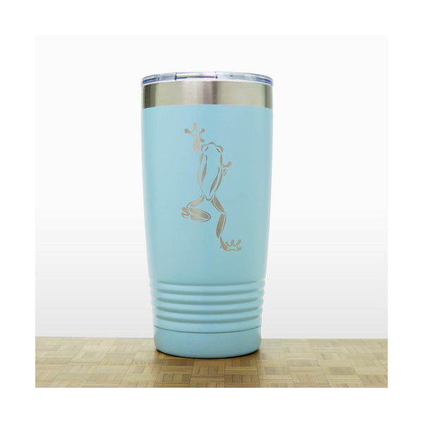 Teal - Frog_Climb - 20 oz Insulated Tumbler - Copyright Hues in Glass