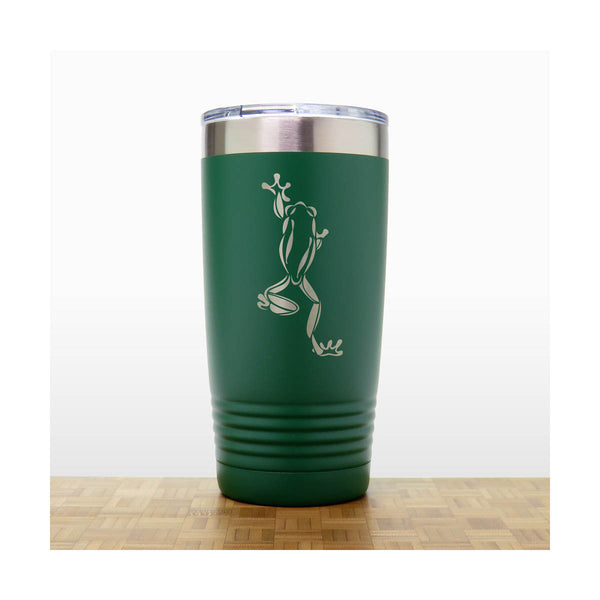 Green - Frog_Climb - 20 oz Insulated Tumbler - Copyright Hues in Glass