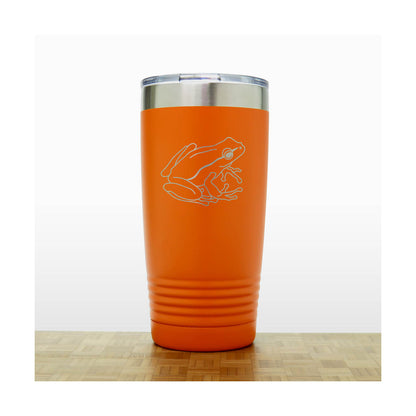 Orange - Garden Frog Engraved 20 oz Insulated Tumbler - Copyright Hues in Glass