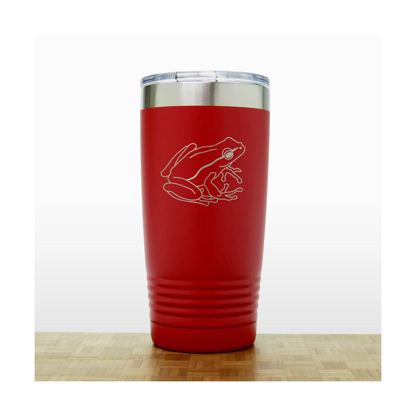 Red - Garden Frog Engraved 20 oz Insulated Tumbler - Copyright Hues in Glass