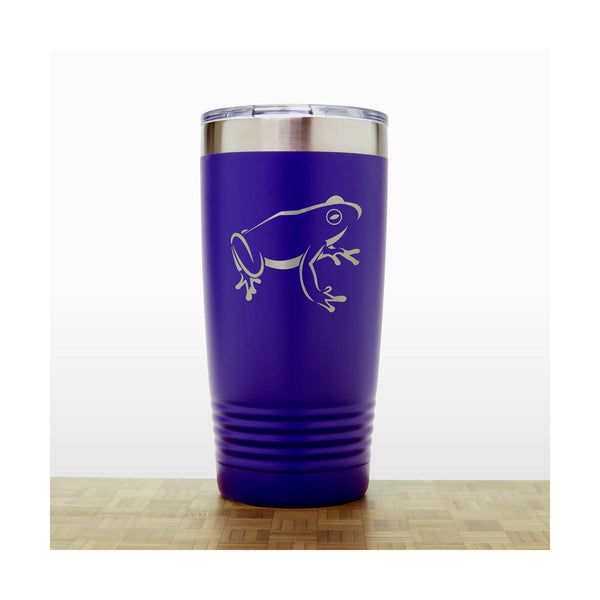 Purple - Frog Engraved 20 oz Insulated Tumbler - Copyright Hues in Glass