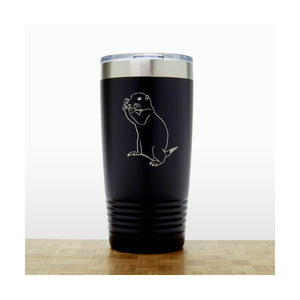 Black - Gopher Engraved 20 oz Insulated Tumbler - Copyright Hues in Glass