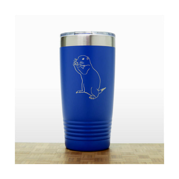 Blue - Gopher Engraved 20 oz Insulated Tumbler - Copyright Hues in Glass