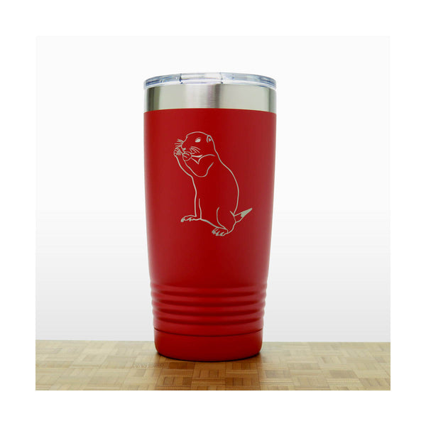 Red - Gopher Engraved 20 oz Insulated Tumbler - Copyright Hues in Glass