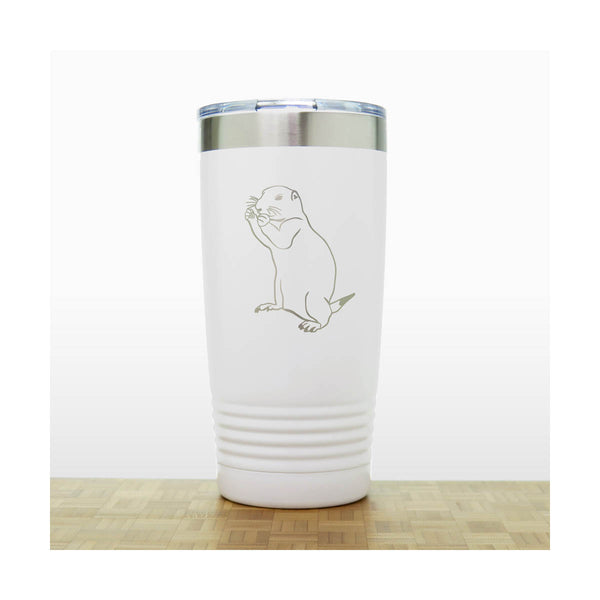 White - Gopher Engraved 20 oz Insulated Tumbler - Copyright Hues in Glass