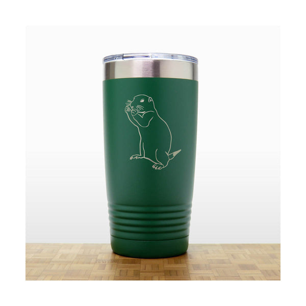 Green - Gopher Engraved 20 oz Insulated Tumbler - Copyright Hues in Glass
