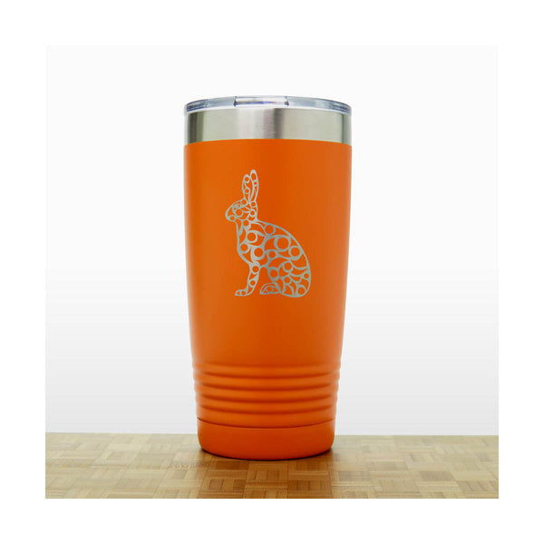 Orange - Hare Engraved 20 oz Insulated Tumbler - Copyright Hues in Glass