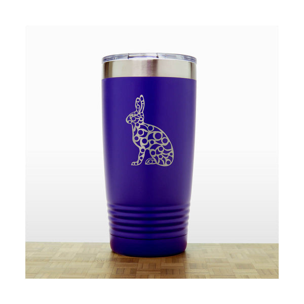 Purple - Hare Engraved 20 oz Insulated Tumbler - Copyright Hues in Glass