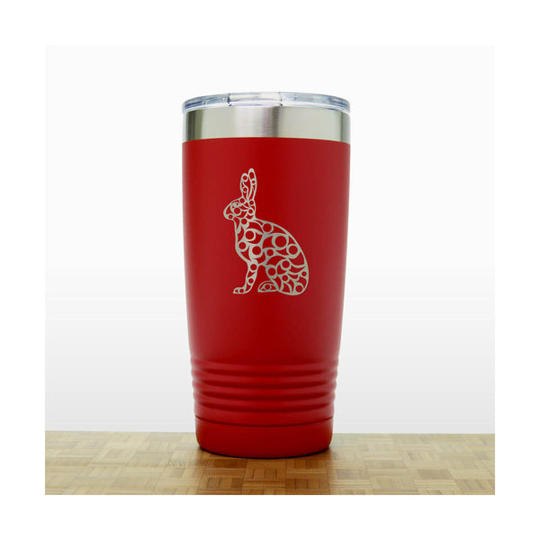 Red - Hare Engraved 20 oz Insulated Tumbler - Copyright Hues in Glass