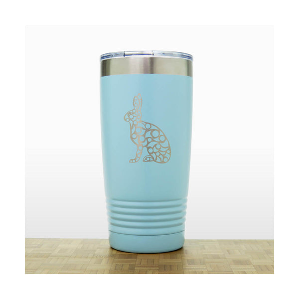 Teal - Hare Engraved 20 oz Insulated Tumbler - Copyright Hues in Glass