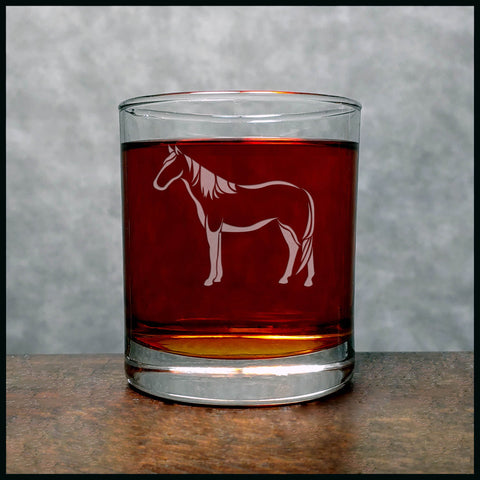 Standing Horse Whisky Glass - Copyright Hues in Glass