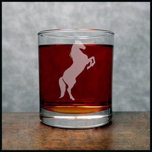 Prancing Horse Whisky Glass - Copyright Hues in Glass