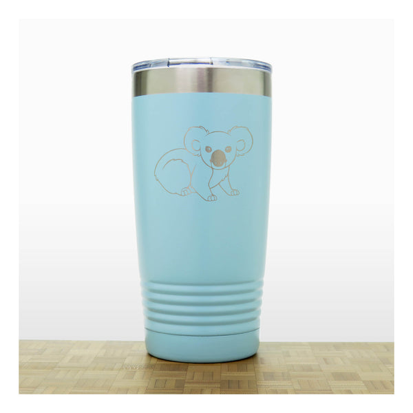 Teal - Koala Engraved 20 oz Insulated Tumbler - Copyright Hues in Glass