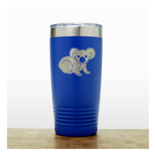 Blue - Koala Engraved 20 oz Insulated Tumbler - Copyright Hues in Glass