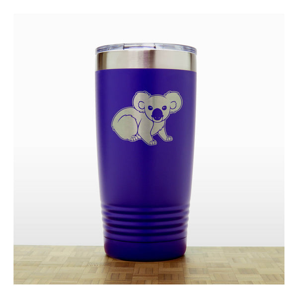 Purple - Koala Engraved 20 oz Insulated Tumbler - Copyright Hues in Glass