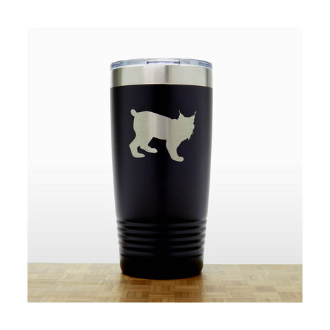 Black - Lynx Engraved 20 oz Insulated Tumbler - Copyright Hues in Glass