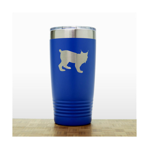 Blue - Lynx Engraved 20 oz Insulated Tumbler - Copyright Hues in Glass