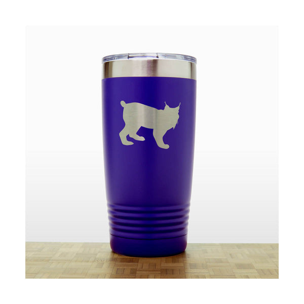 Purple - Lynx Engraved 20 oz Insulated Tumbler - Copyright Hues in Glass
