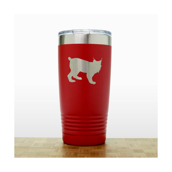 Red - Lynx Engraved 20 oz Insulated Tumbler - Copyright Hues in Glass