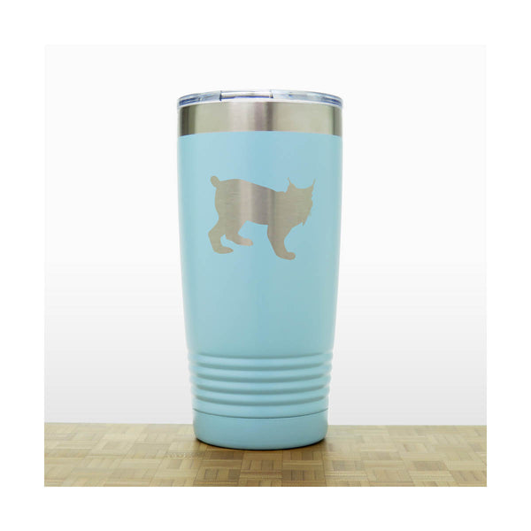 Teal - Lynx Engraved 20 oz Insulated Tumbler - Copyright Hues in Glass