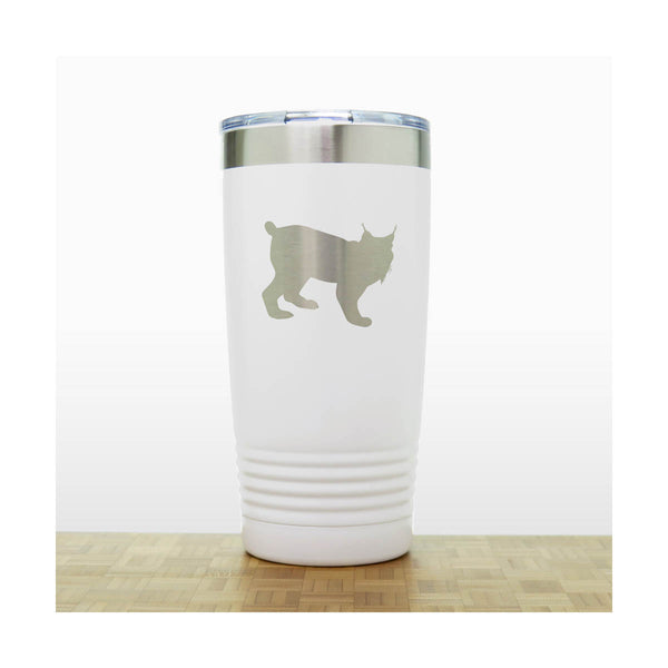 White - Lynx Engraved 20 oz Insulated Tumbler - Copyright Hues in Glass