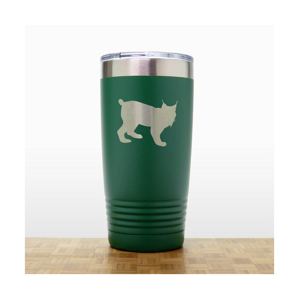 Green - Lynx Engraved 20 oz Insulated Tumbler - Copyright Hues in Glass