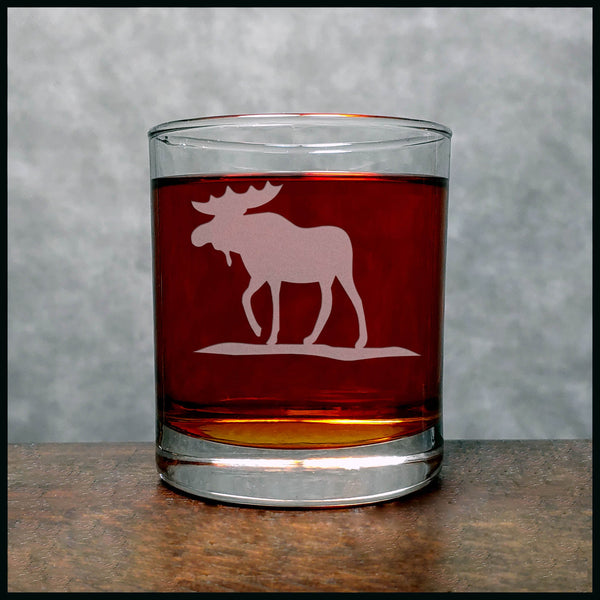 Moose Personalized Whisky Glass - Copyright Hues in Glass