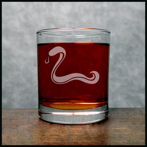 Snake Whisky Glass - Design 3 - Copyright Hues in Glass