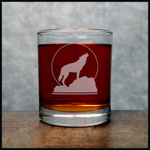 Howling Wolf Whisky Glass - Copyright Hues in Glass