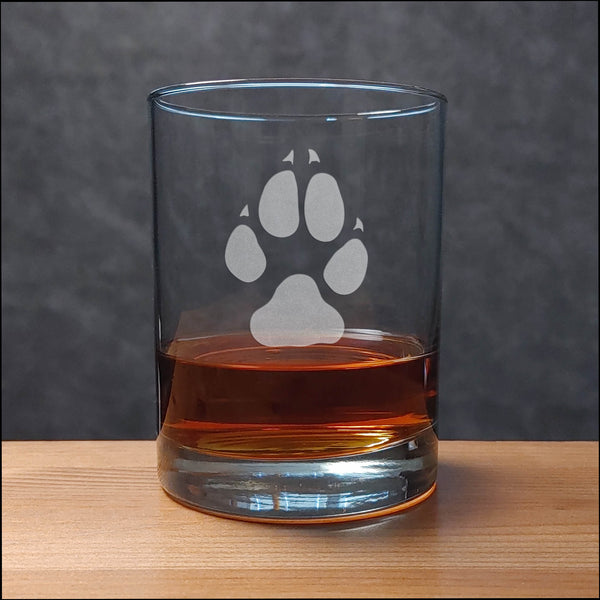 Wolf Track 13 oz Whisky Glass - Copyright Hues in Glass