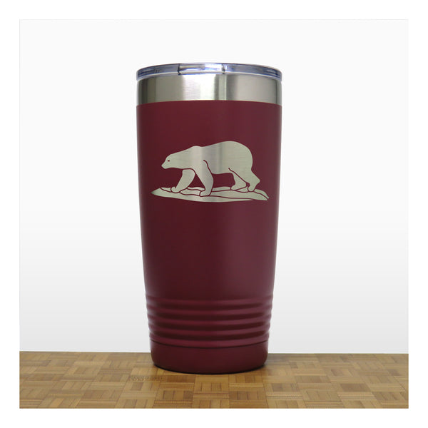 Maroon - Polar Bear 20 oz Insulated Tumbler - Copyright Hues in Glass