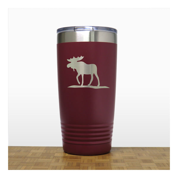 Maroon - Moose_2 20 oz Insulated Tumbler - Copyright Hues in Glass