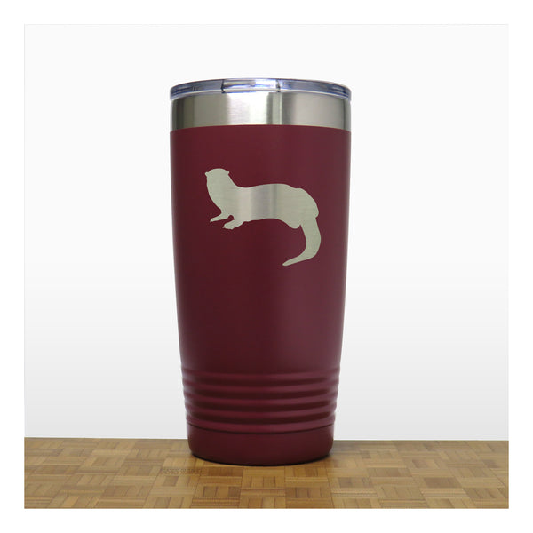 Maroon - Otter 20 oz Insulated Tumbler - Copyright Hues in Glass