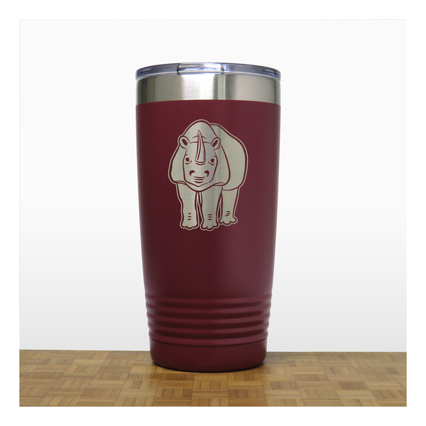 Maroon - Rhinoceros 20 oz Insulated Tumbler - Copyright Hues in Glass
