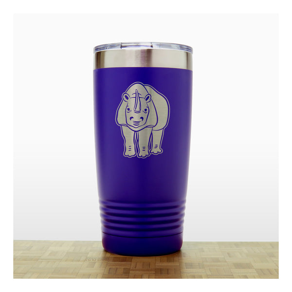 Purple - Rhinoceros 20 oz Insulated Tumbler - Copyright Hues in Glass