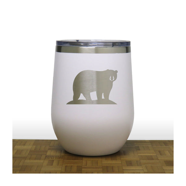White - Bear PC 12oz STEMLESS WINE - Copyright Hues in Glass
